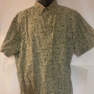 Wool rich fish print shirt